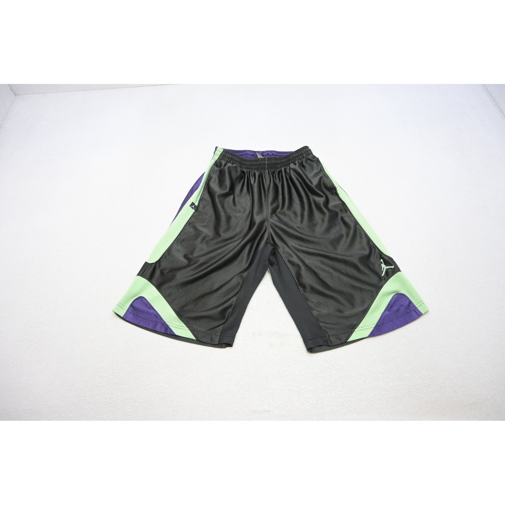 Jordan Basketball Shorts Kids‎ XL Black Purple Green Jumpman Athletic Excellent